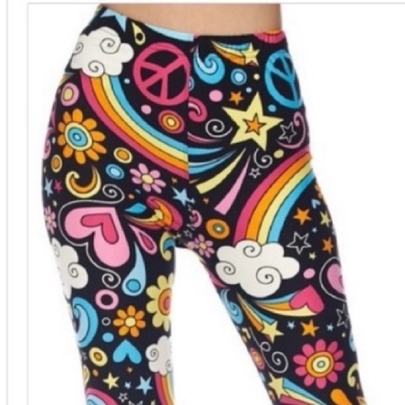 💥HP💥Super Plus Black Colorful Paradise Leggings - Picture 3 of 5